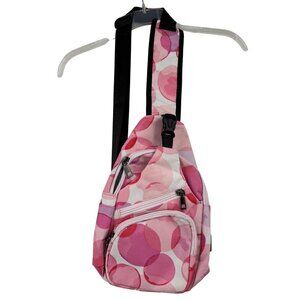 Nupouch Anti-Theft Daypack Sling Bag‎ Pink White Backpack USB Charger Handbag